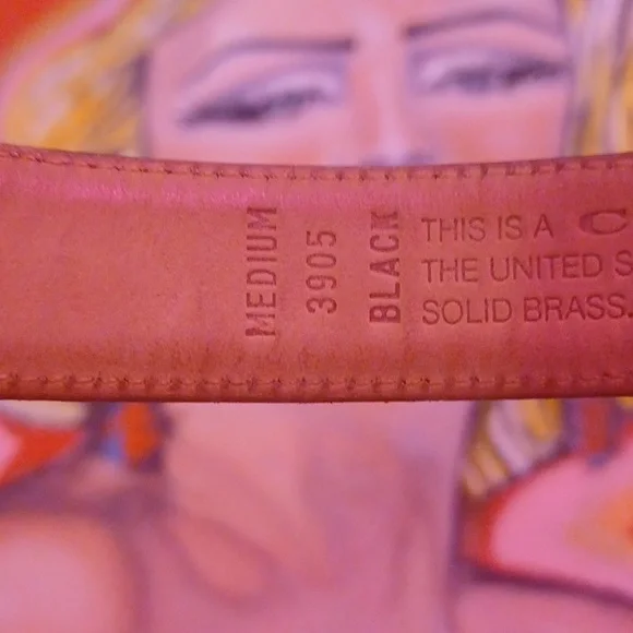 Coach Black Leather Belt with Gold Buckle sz.M - Picture 3 of 5